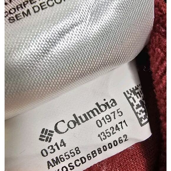 Columbia Pullover Men XL Red Fleece Quarter Zip Klamath Range Sweater - Picture 9 of 11